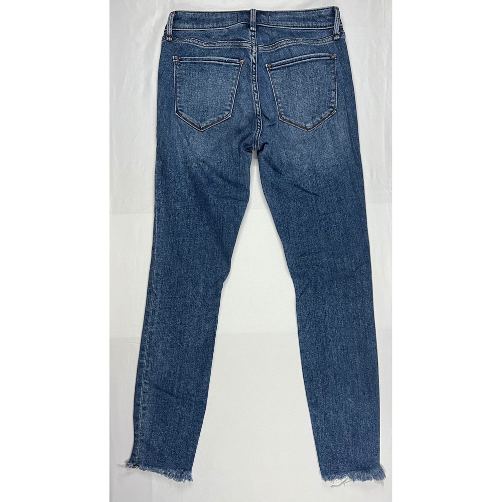 Abercrombie & Fitch Super Skinny Ankle Jeans Mid Rise Distressed 4R Blue - Picture 2 of 6